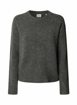 Jersey Pepe Jeans Cecil cuello redondo gris para mujer