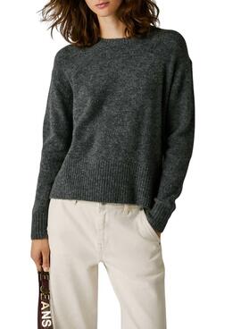 Jersey Pepe Jeans Cecil cuello redondo gris para mujer