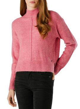 Jersey Pepe Jeans Cecil cuello Perkins rosa para mujer