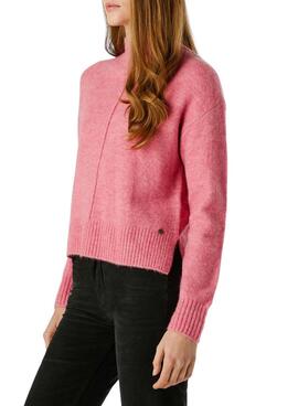 Jersey Pepe Jeans Cecil cuello Perkins rosa para mujer