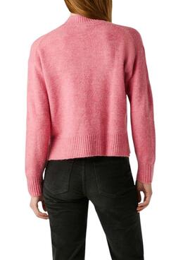 Jersey Pepe Jeans Cecil cuello Perkins rosa para mujer