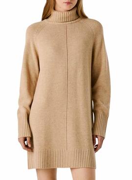 Vestido Pepe Jeans Carola de punto tostado para mujer