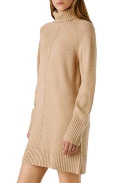 Vestido Pepe Jeans Carola de punto tostado para mujer