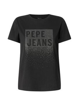 Camiseta Pepe Jeans Bernadette tachuelas negro para mujer