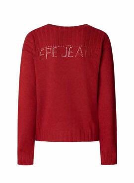 Jersey Pepe Jeans Cherice cuello pico rojo para mujer