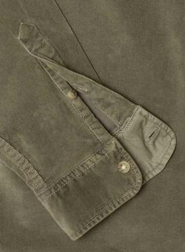 Camisa Pepe Jeans Clayton de pana verde para hombre