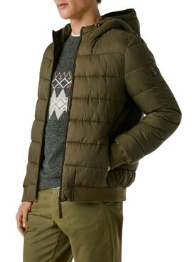Cazadora Pepe Jeans acolchada con capucha verde para hombre