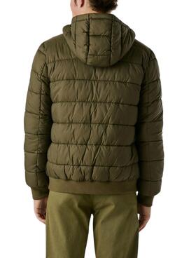 Cazadora Pepe Jeans acolchada con capucha verde para hombre