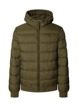 Cazadora Pepe Jeans acolchada con capucha verde para hombre