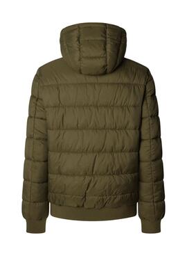 Cazadora Pepe Jeans acolchada con capucha verde para hombre