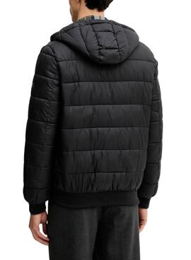 Cazadora Pepe Jeans acolchada con capucha negro para hombre