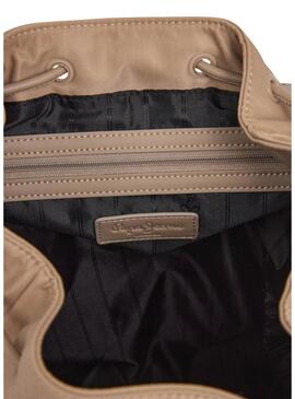 Mochila Pepe Jeans Gaetana beige para mujer