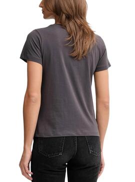 Camiseta Pepe Jeans Bertie tachuelas gris para mujer