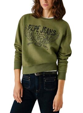 Sudadera Pepe Jeans Beberly verde para mujer