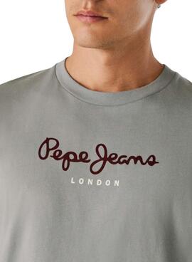 Camiseta Pepe Jeans Eggo gris logo para hombre