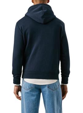 Sudadera Pepe Jeans Macbeth capucha con logo marino para hombre