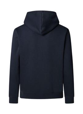 Sudadera Pepe Jeans Macbeth capucha con logo marino para hombre