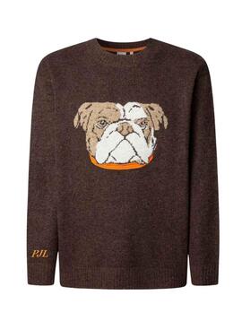 Jersey Pepe Jeans Phelan perro marrón para hombre