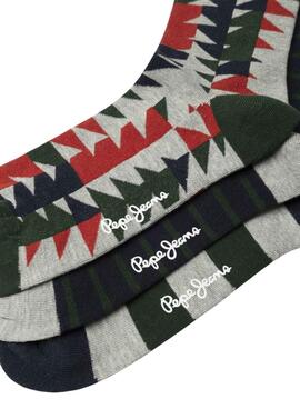Pack 3 Pares de Calcetines Pepe Jeans Geo Tree para hombre