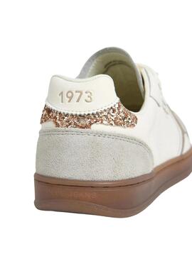 Zapatillas Pepe Jeans Ball Basic blanco glitter para mujer