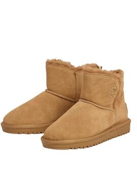Botines Pepe Jeans Diss Urban de ante con tachuelas camel para mujer