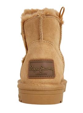 Botines Pepe Jeans Diss Urban de ante con tachuelas camel para mujer