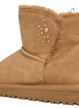 Botines Pepe Jeans Diss Urban de ante con tachuelas camel para mujer