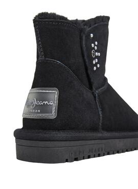 Botines Pepe Jeans Diss Urban de ante con tachuelas negro para mujer