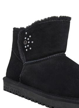 Botines Pepe Jeans Diss Urban de ante con tachuelas negro para mujer