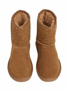 Botines Pepe Jeans Diss West de ante con tachuelas camel para mujer