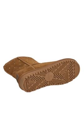 Botines Pepe Jeans Diss West de ante con tachuelas camel para mujer