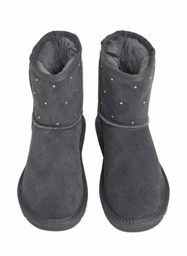 Botines Pepe Jeans Diss Studs de ante con tachuelas gris para mujer