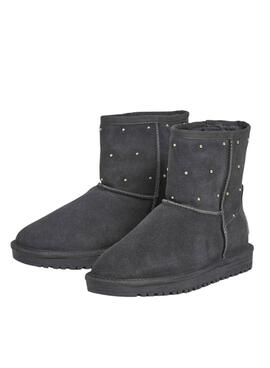 Botines Pepe Jeans Diss Studs de ante con tachuelas gris para mujer