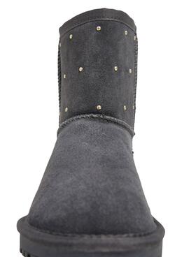 Botines Pepe Jeans Diss Studs de ante con tachuelas gris para mujer