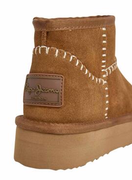 Botines Pepe Jeans Dissy Etnic con plataforma camel para mujer