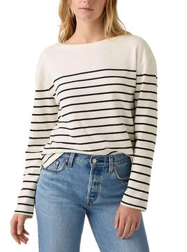 Jersey Levis Marin Stripe beige para mujer