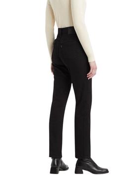 Pantalón vaquero Levis 724 High Rise Straight negro para mujer