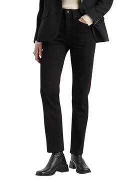 Pantalón vaquero Levis 724 High Rise Straight negro para mujer