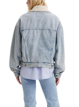 Cazadora vaquera Levis Trucker 90S Sherpa azul para mujer
