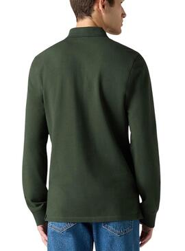 Polo Levis Housemark slim manga larga verde para hombre