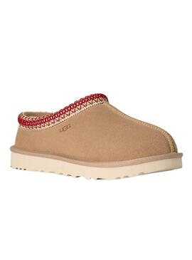 Zuecos UGG Tasman II Chestnut beige y granate para mujer