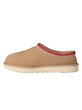 Zuecos UGG Tasman II Chestnut beige y granate para mujer