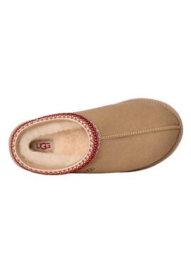 Zuecos UGG Tasman II Chestnut beige y granate para mujer