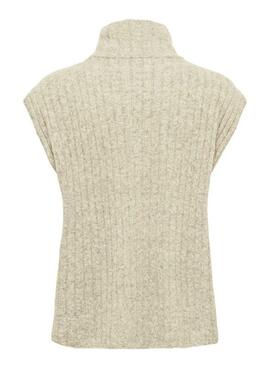Chaleco Only Jeanett beige para mujer