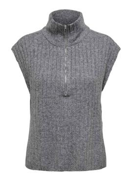Chaleco Only Jeanett gris para mujer