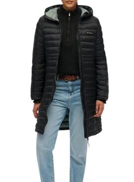 Abrigo acolchado Superdry Hood Fuji Lite negro para mujer