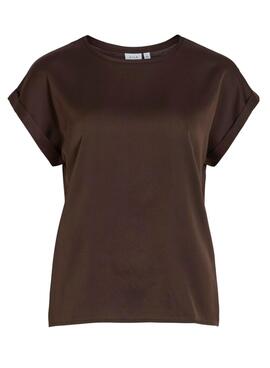 Top de raso de Vila Viellette marrón para mujer