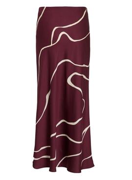 Falda satén de Vila Viellette burdeos para mujer