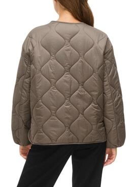 Chaqueta acolchada de Vila Vidune gris para mujer