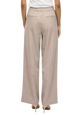 Pantalón Vila Vivarone beige para mujer